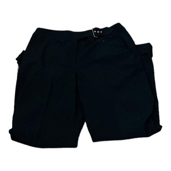 Larry Levine Petite Stretch Dress Pants Womens 10P Black Straight Loose Leg - Picture 2 of 5